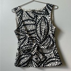 Ann Taylor Botanical Polka Dot Sleeveless Top